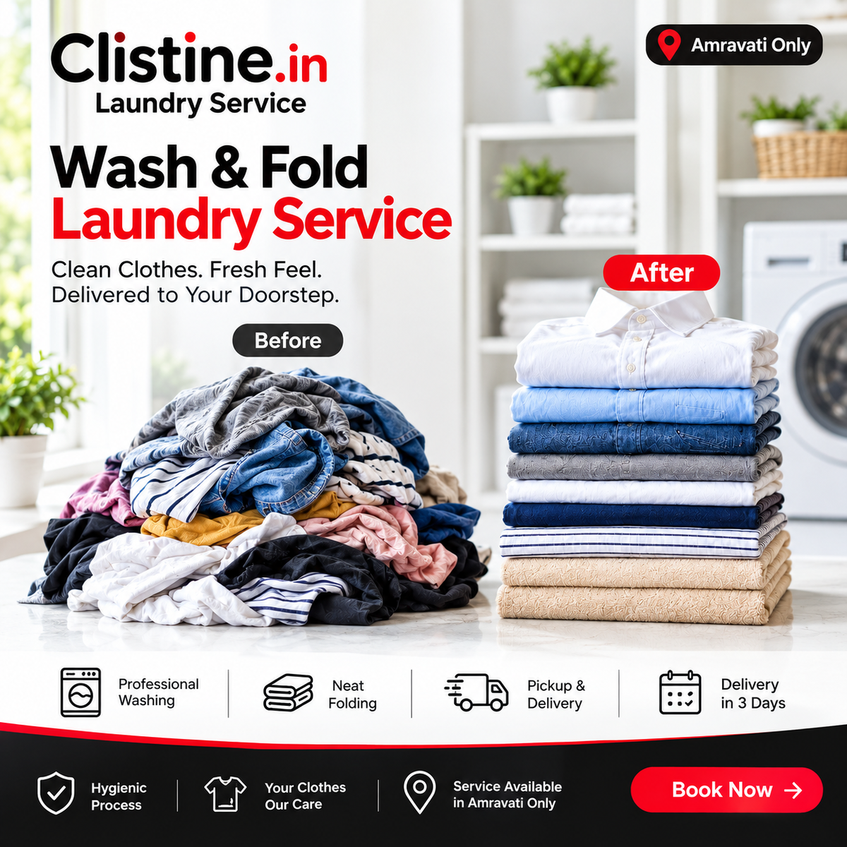 Wash & Fold Laundry Service - 4 KG Pack